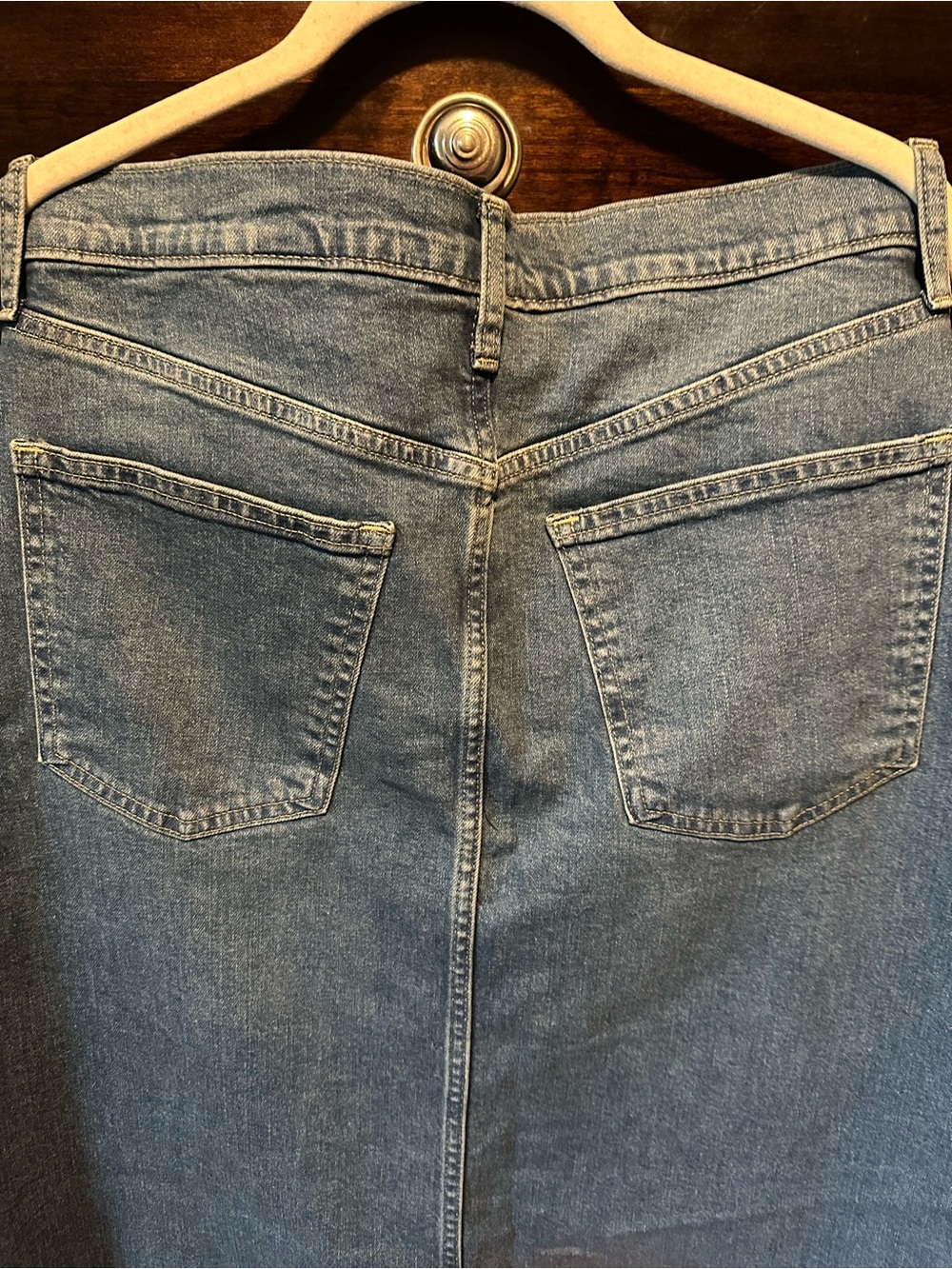GAP Blue Denim Maxi Skirt with Front Slit Detail - Picture 4 of 5
